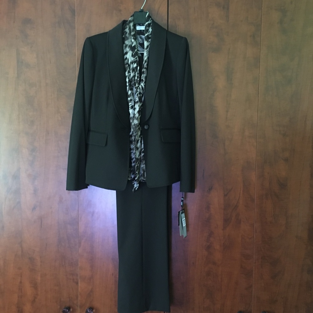 Tahari ASL Brown Suit Set